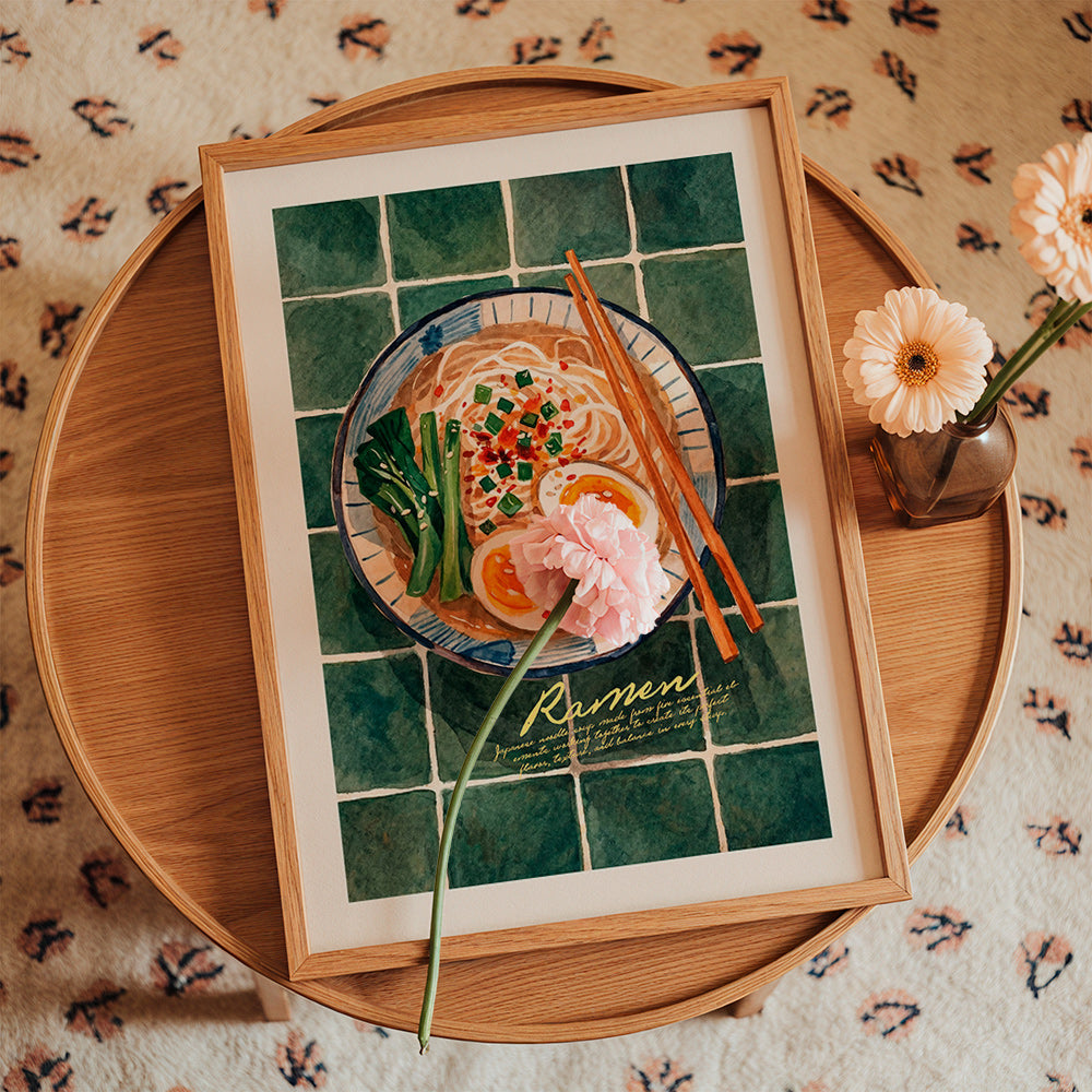 Kökskonst Ramen akvarell