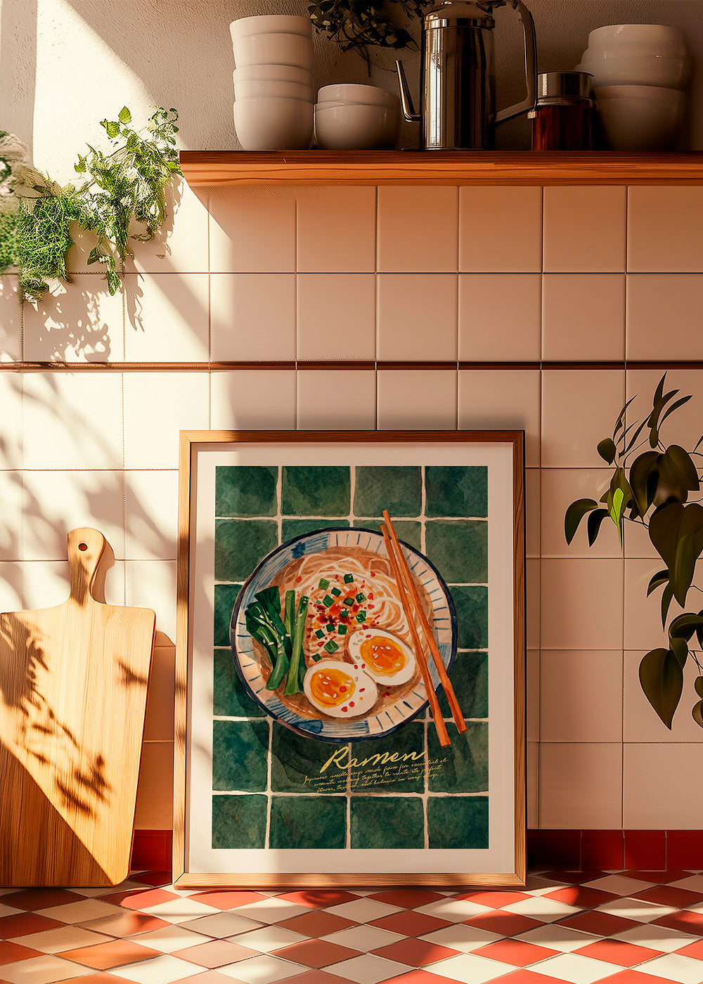 Kökskonst Ramen akvarell