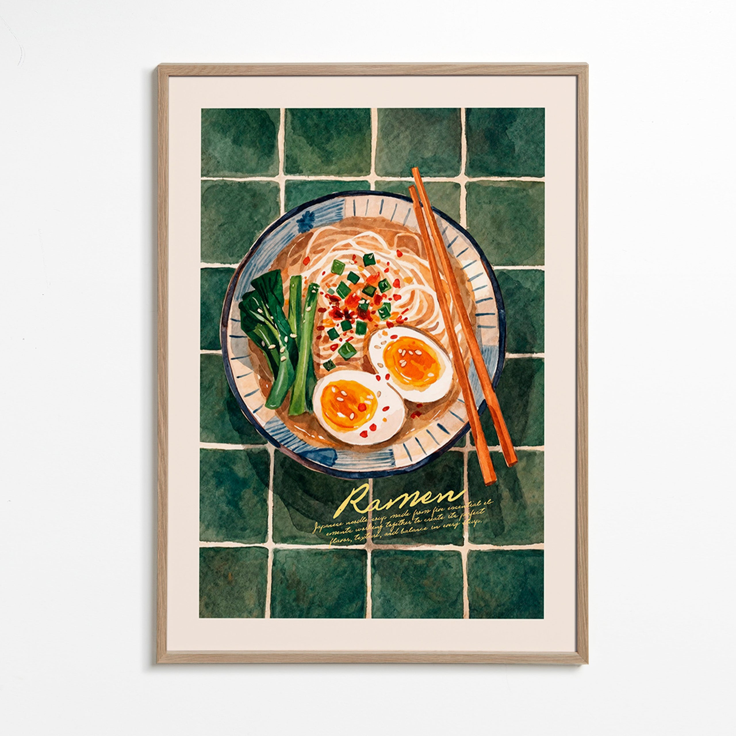 Kökskonst Ramen akvarell