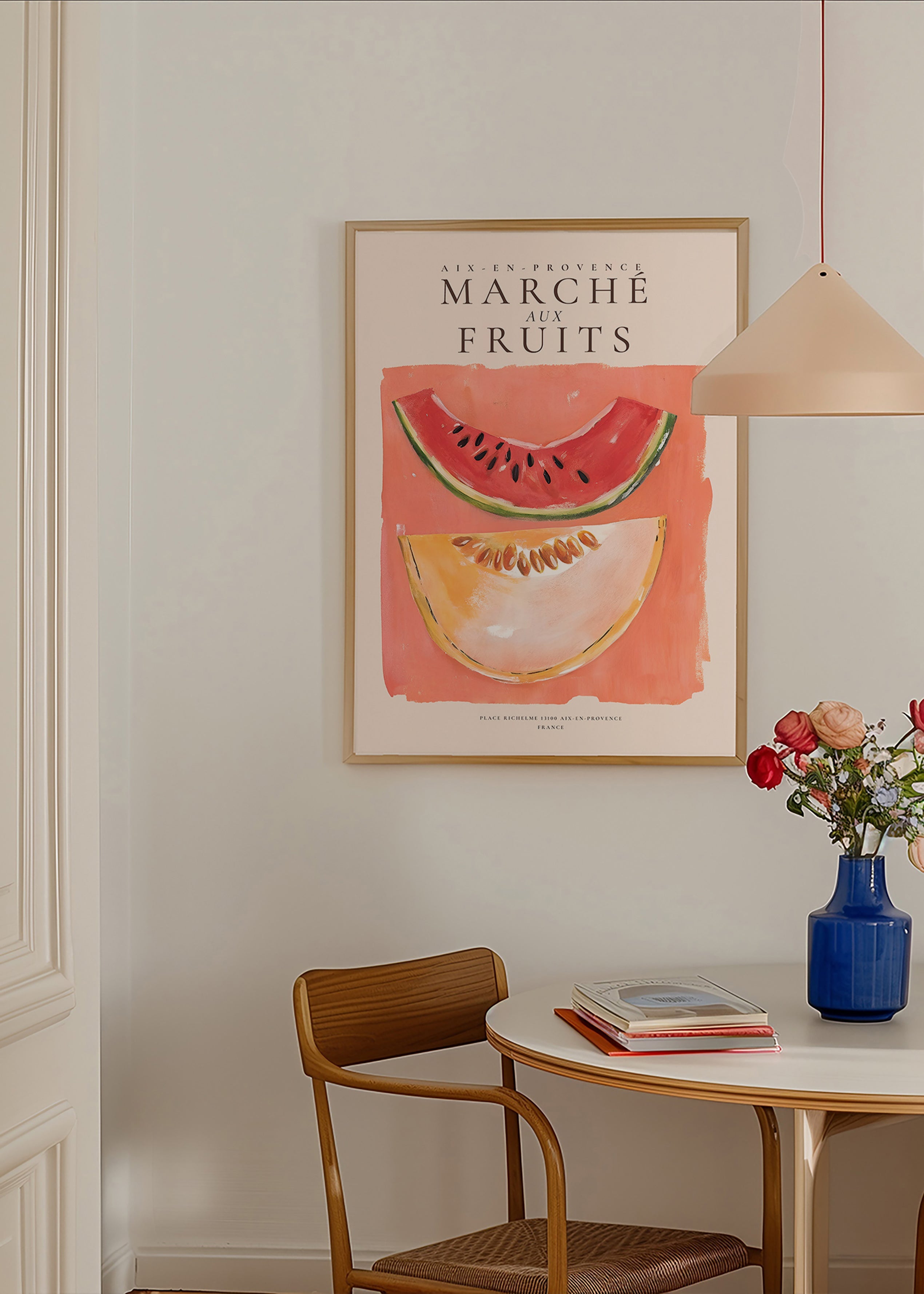 Kökskonst Marché aux Fruits med melon och vattenmelon