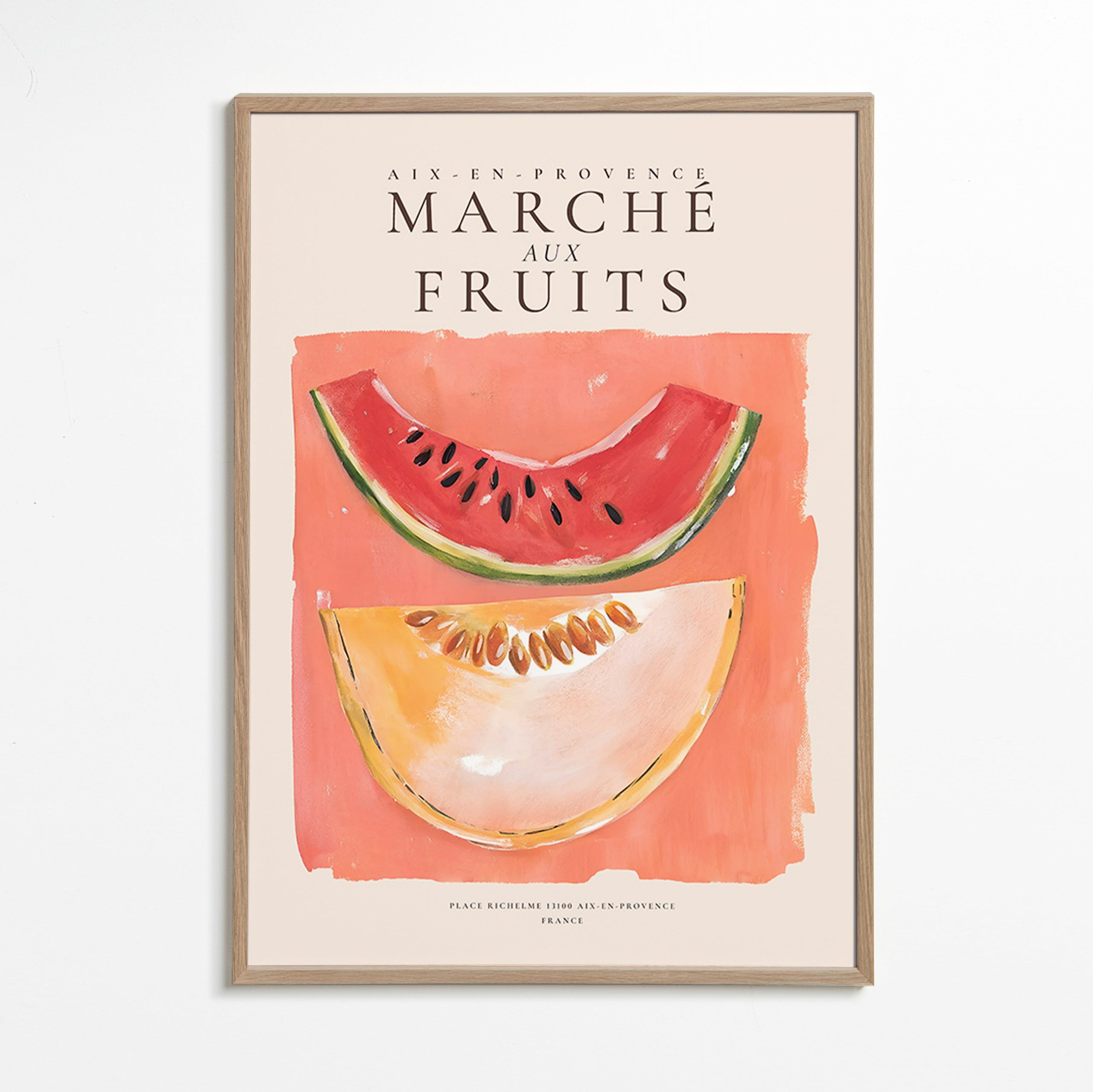 Kökskonst Marché aux Fruits med melon och vattenmelon