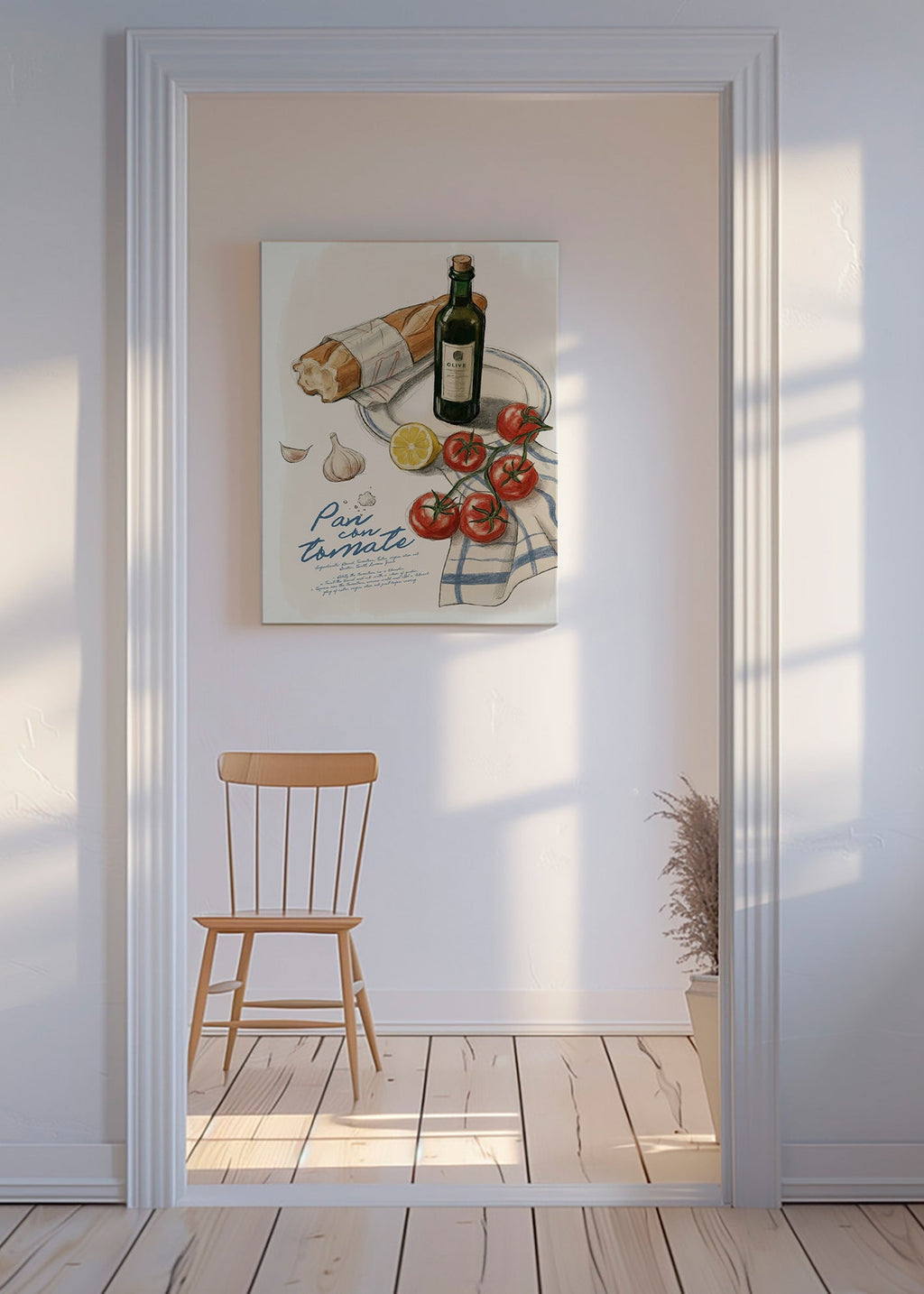 Kökskonst Bröd med tomat illustration