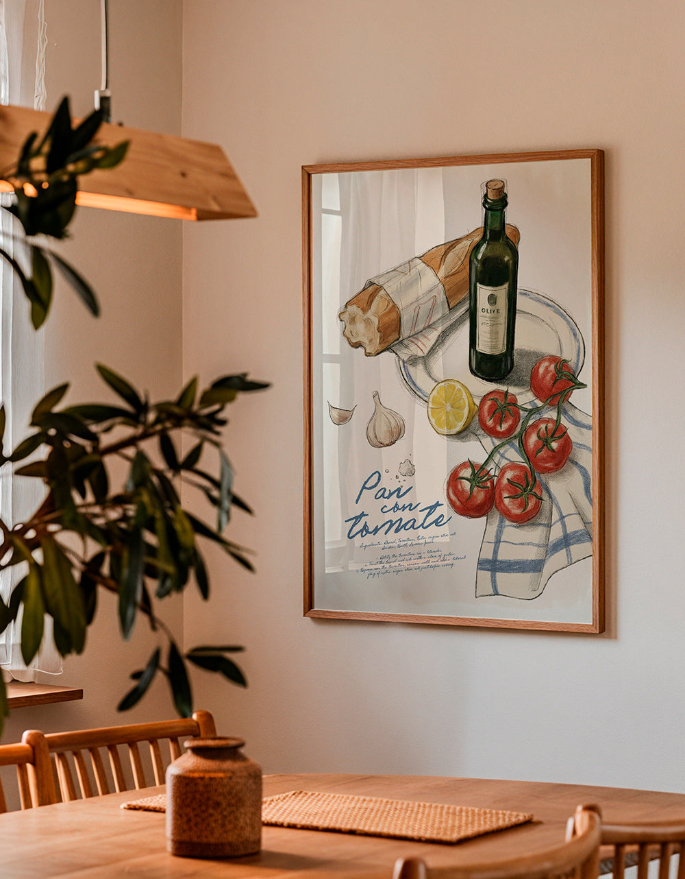 Kökskonst Bröd med tomat illustration