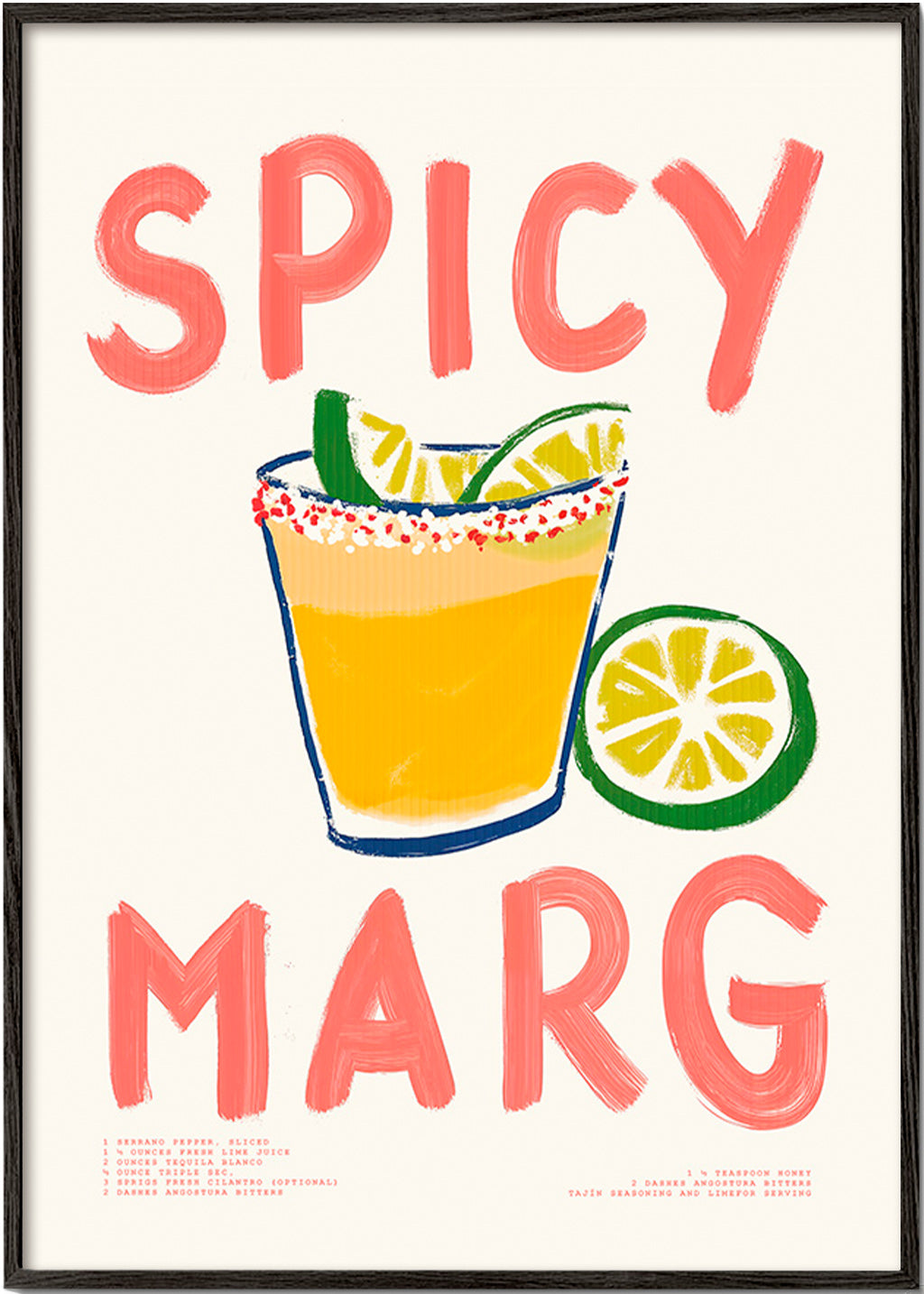 Kökskonst med illustrerad margarita