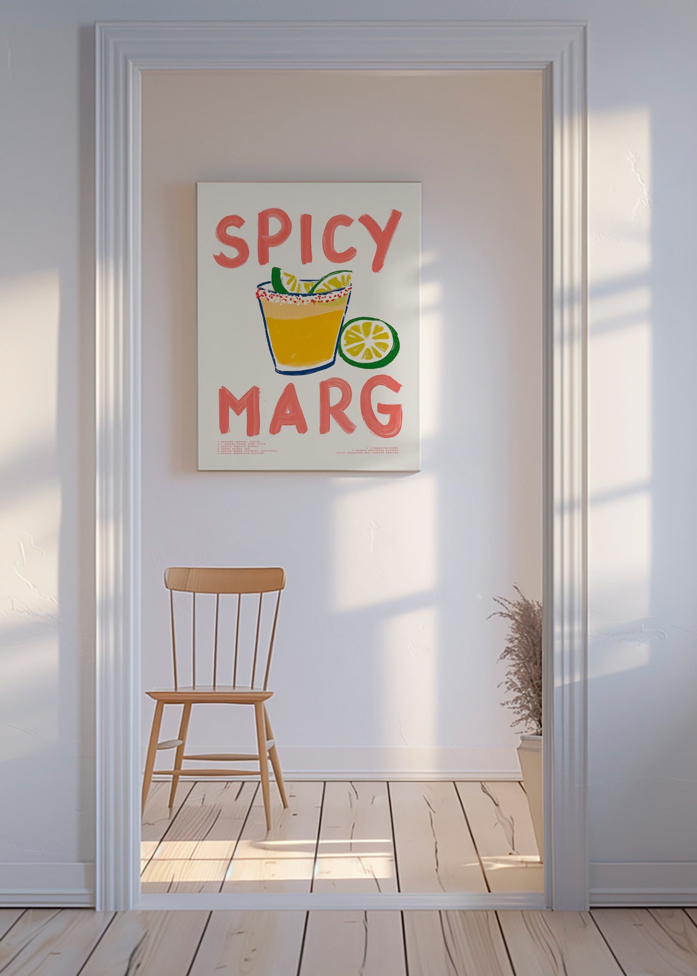 Kökskonst med illustrerad margarita