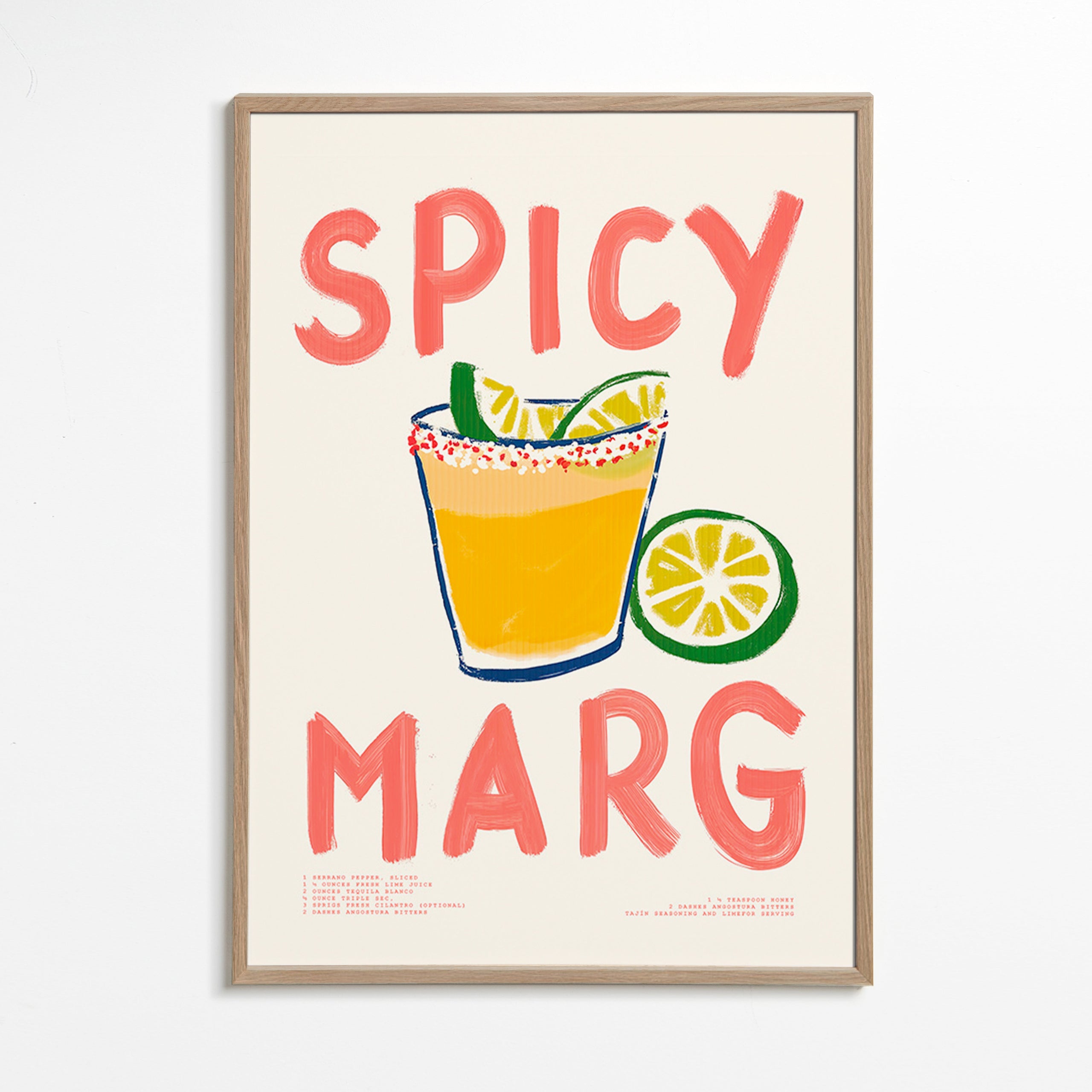 Kökskonst med illustrerad margarita