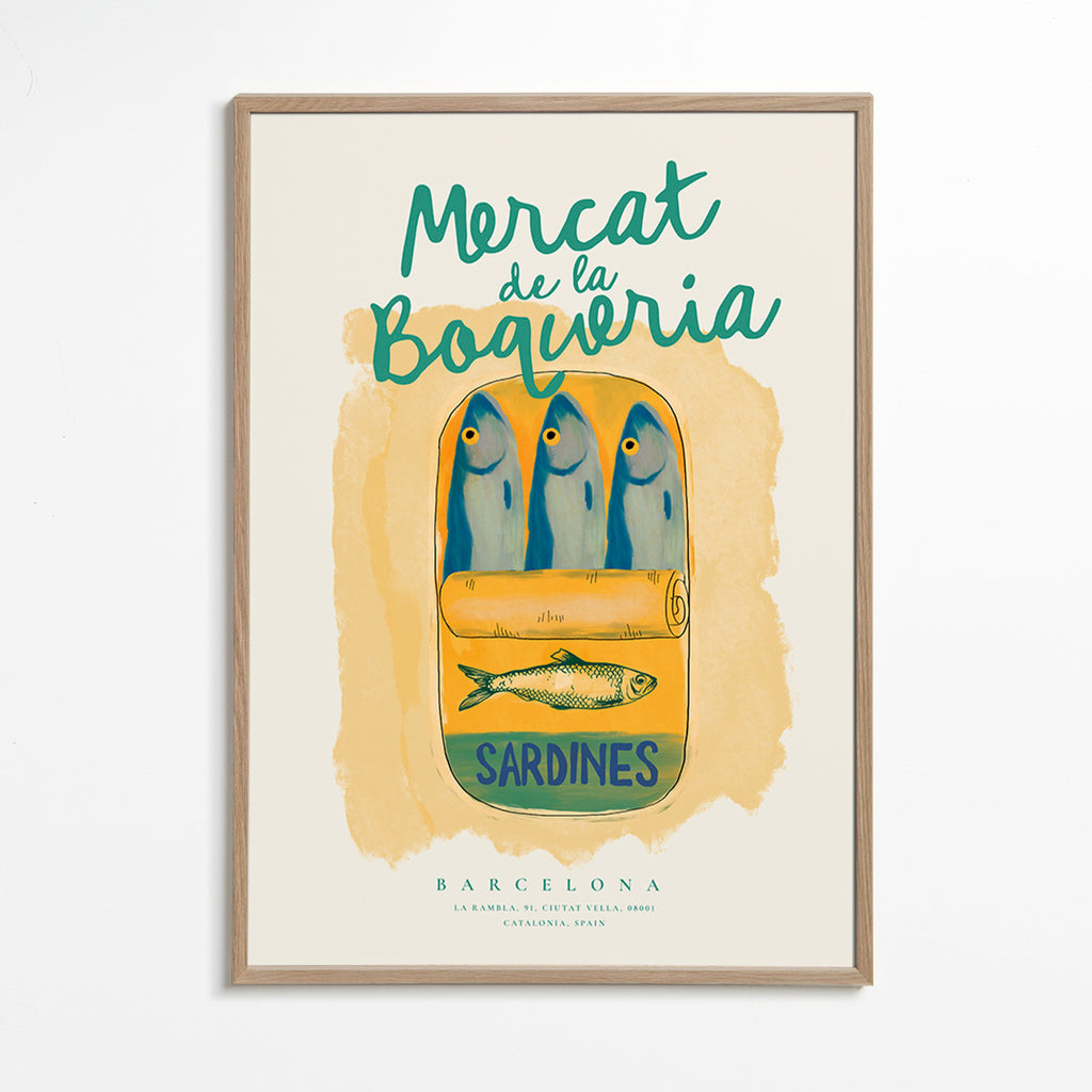 Kökskonst Mercat de la Boqueria - sardiner i burk