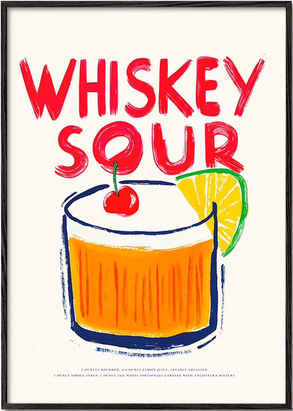 Kökskonst Whiskey Sour cocktail-illustration