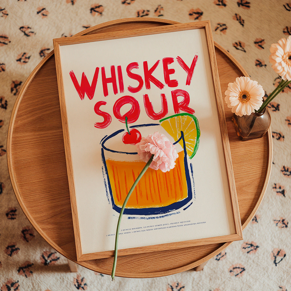 Kökskonst Whiskey Sour cocktail-illustration