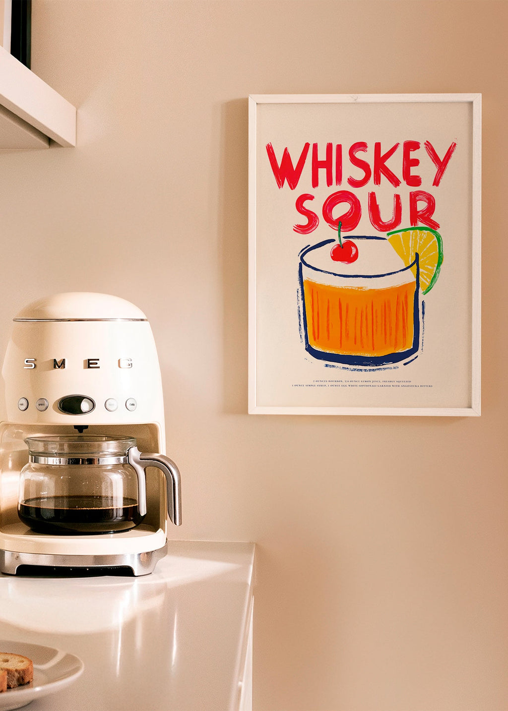 Kökskonst Whiskey Sour cocktail-illustration