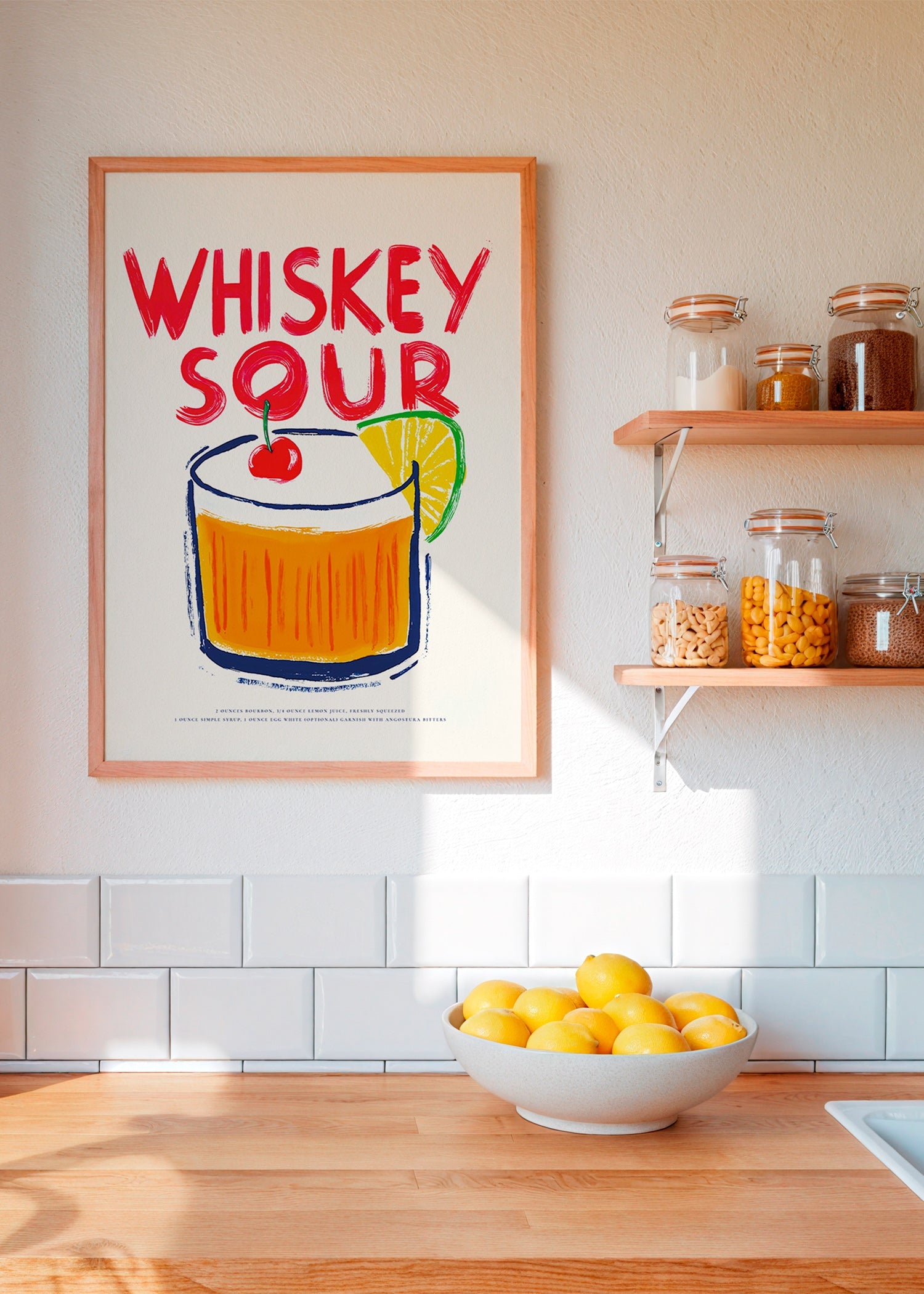 Kökskonst Whiskey Sour cocktail-illustration