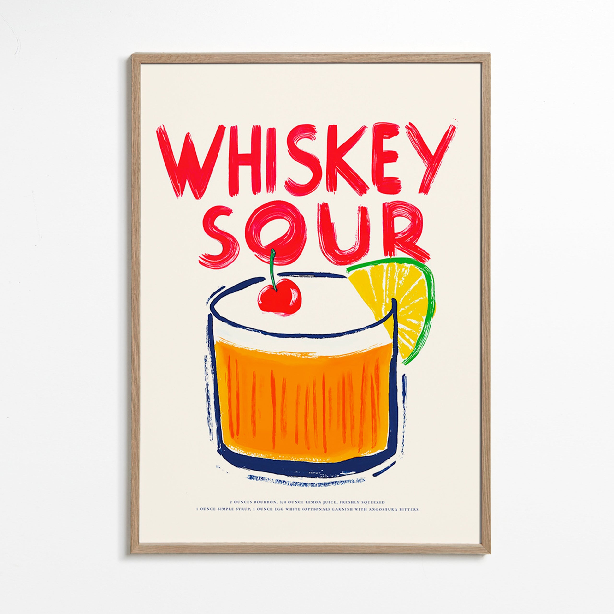Kökskonst Whiskey Sour cocktail-illustration