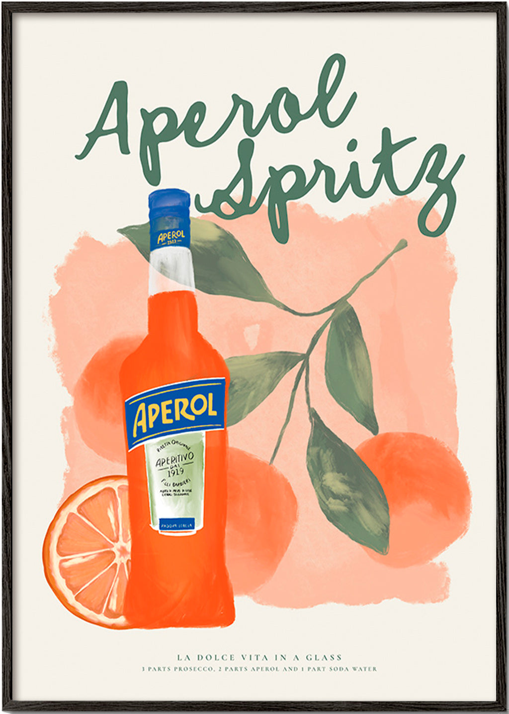 Kökskonst Aperol Spritz flaska med apelsiner