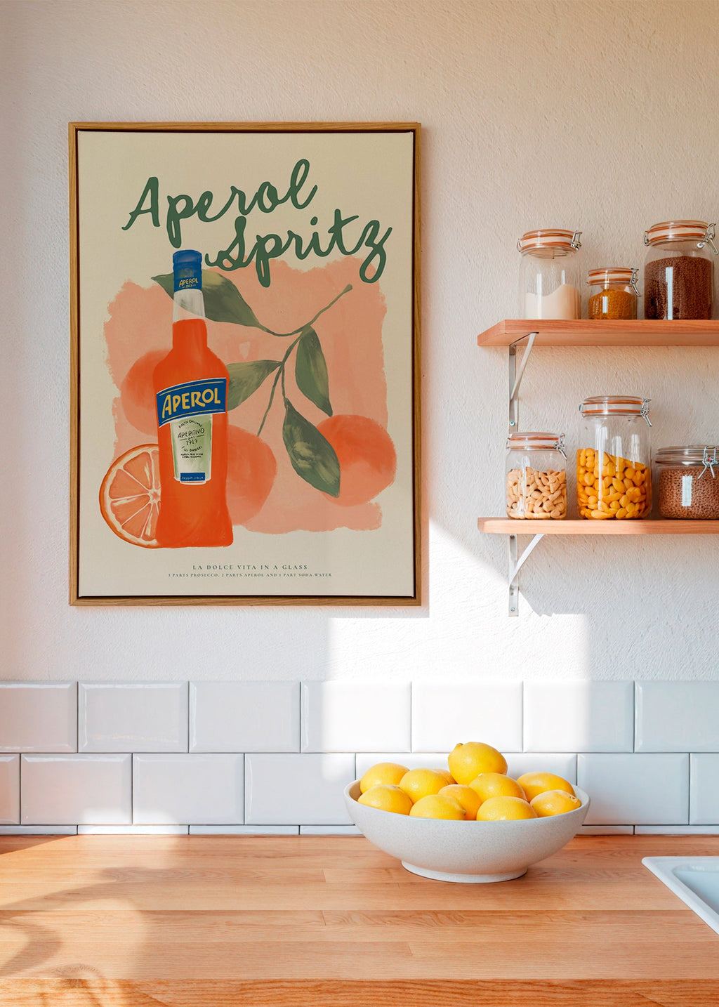 Kökskonst Aperol Spritz flaska med apelsiner