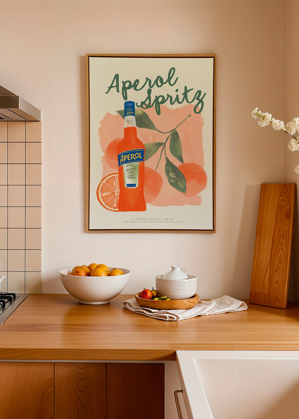 Kökskonst Aperol Spritz flaska med apelsiner