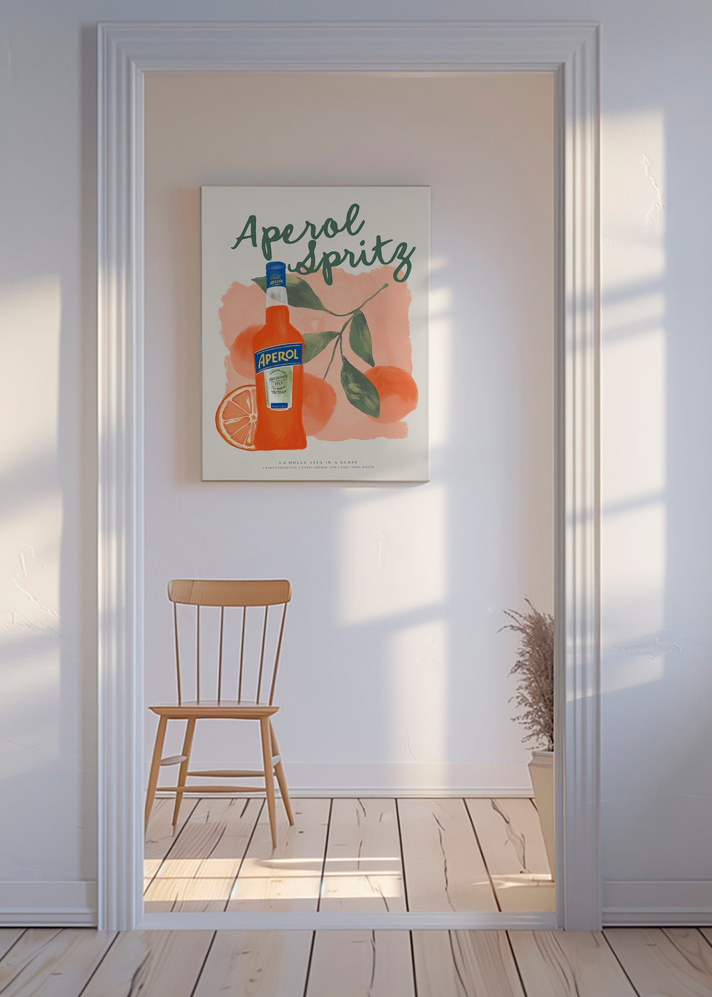 Kökskonst Aperol Spritz flaska med apelsiner