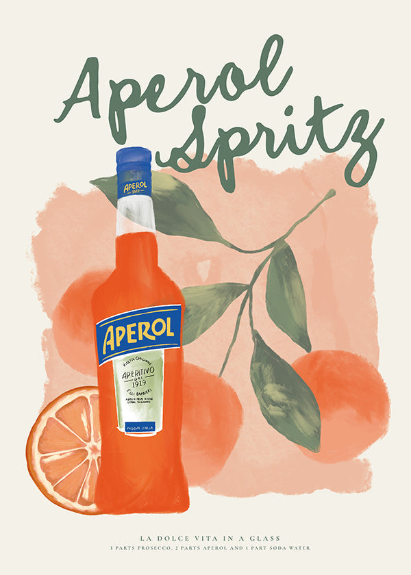 Kökskonst Aperol Spritz flaska med apelsiner