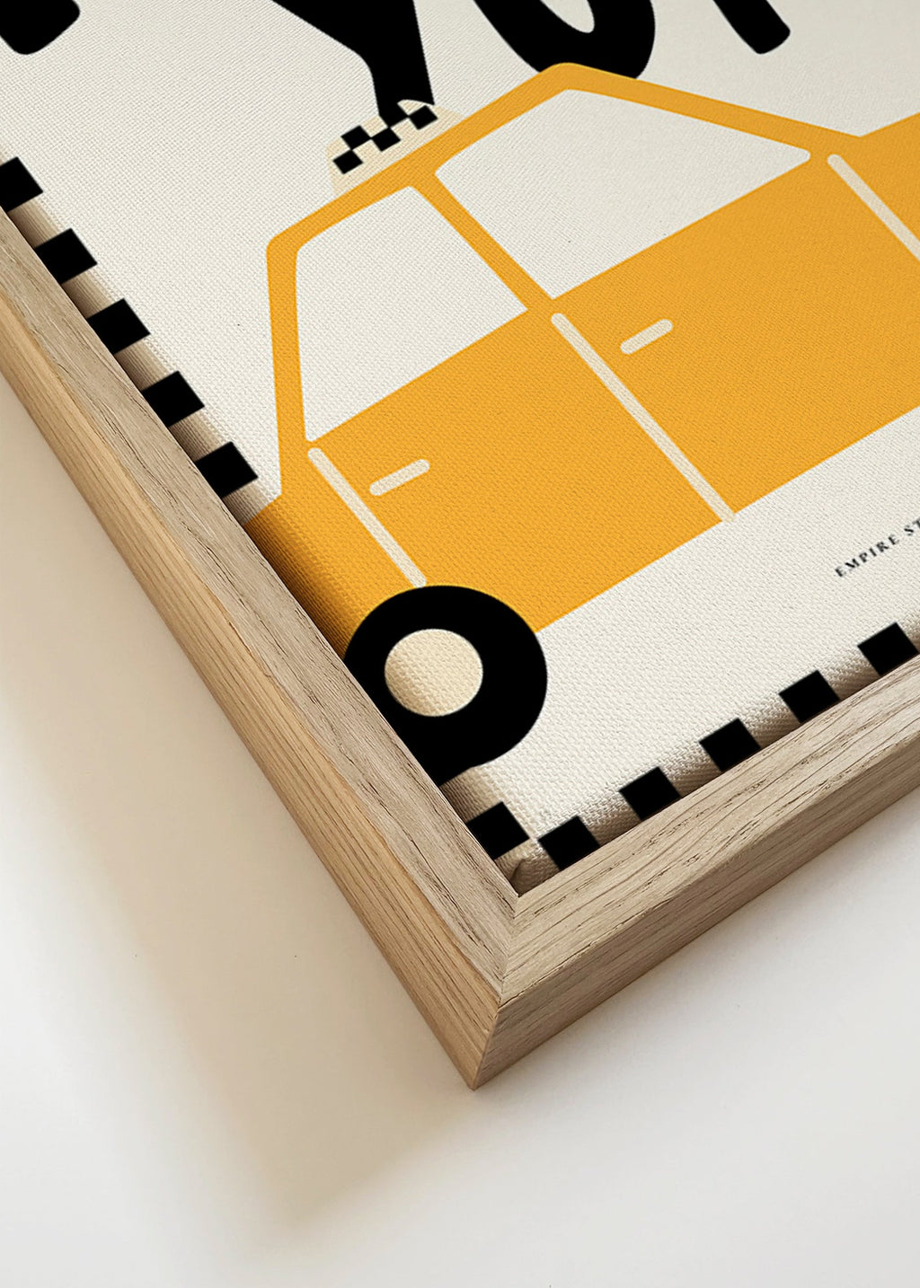 Stadsaffisch New York taxi med kraftig typografi
