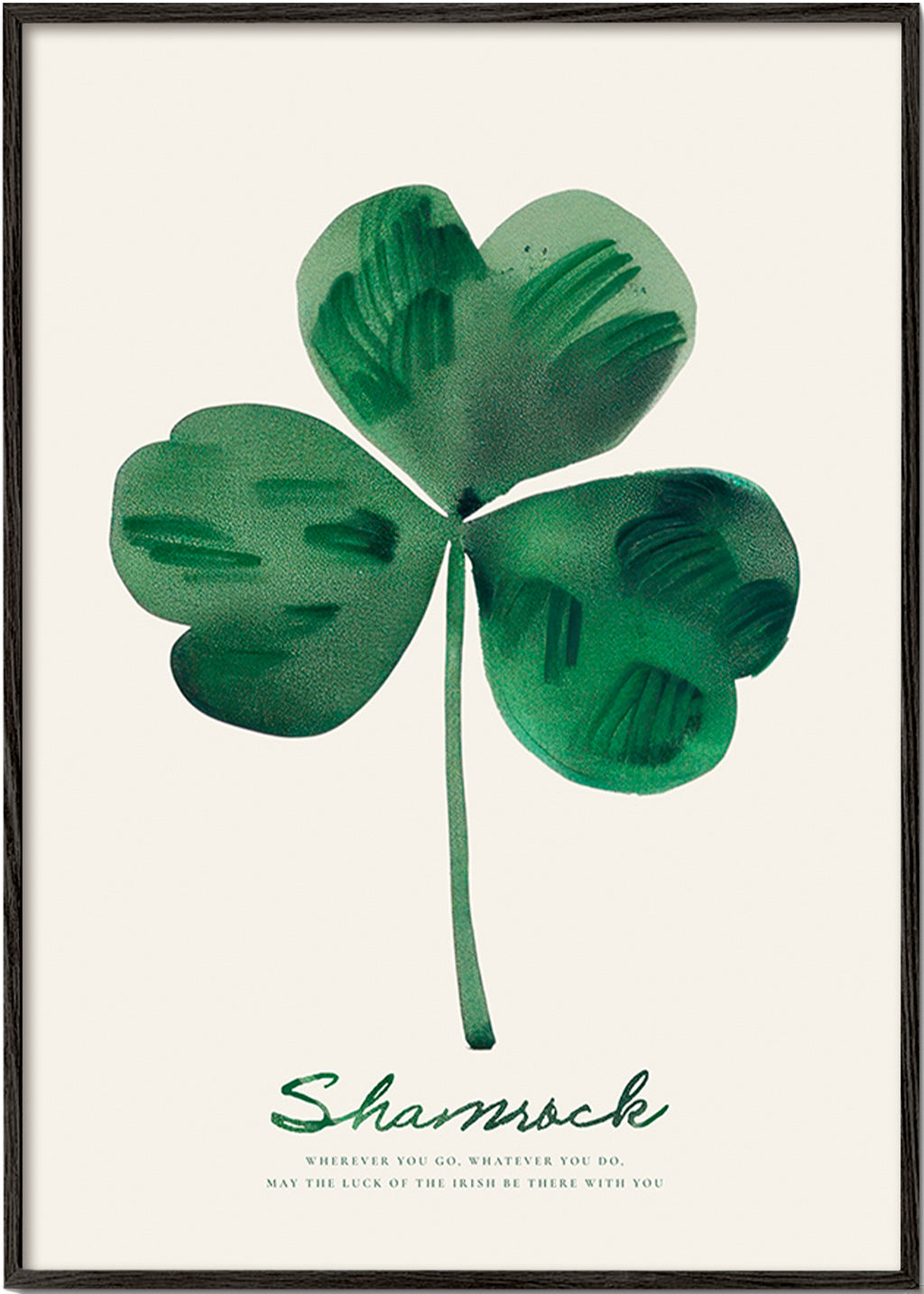 Botanisk poster Shamrock klöver akvarell