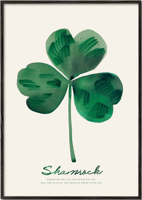 Botanisk poster Shamrock klöver akvarell
