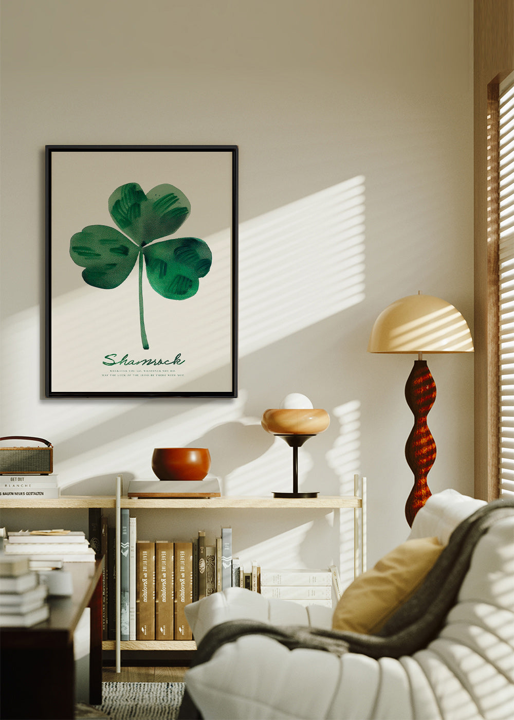Botanisk poster Shamrock klöver akvarell