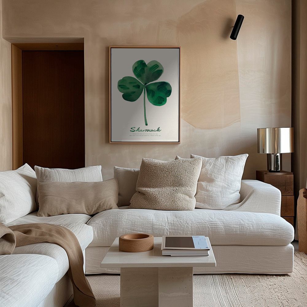 Botanisk poster Shamrock klöver akvarell