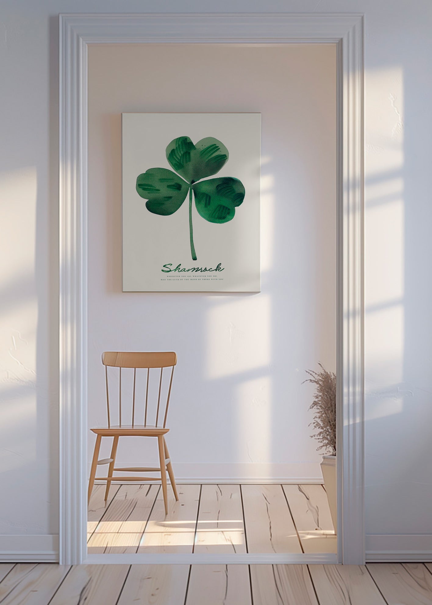 Botanisk poster Shamrock klöver akvarell