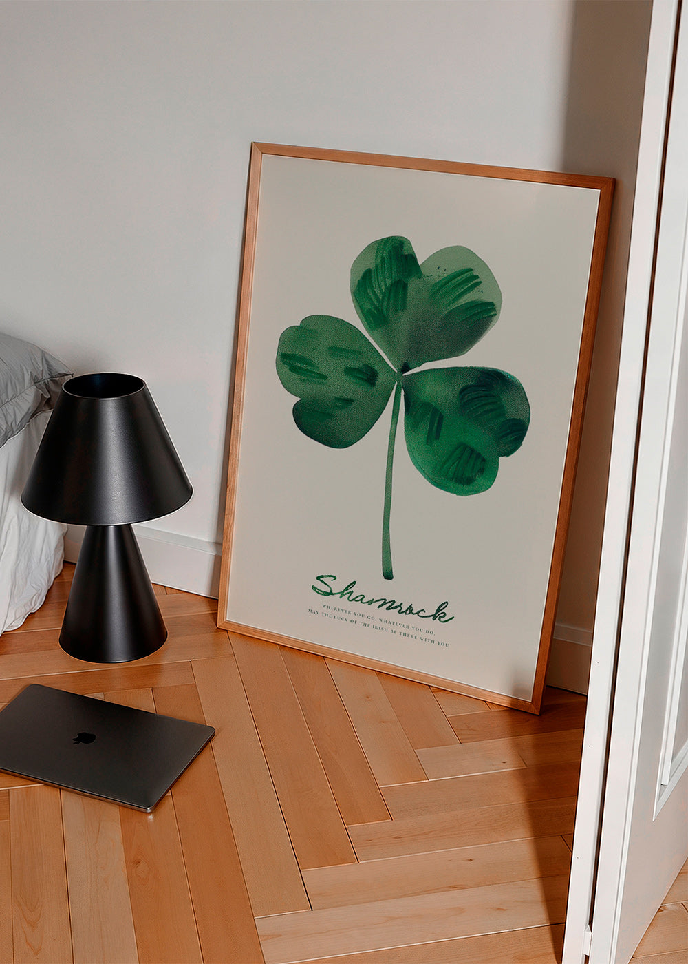 Botanisk poster Shamrock klöver akvarell