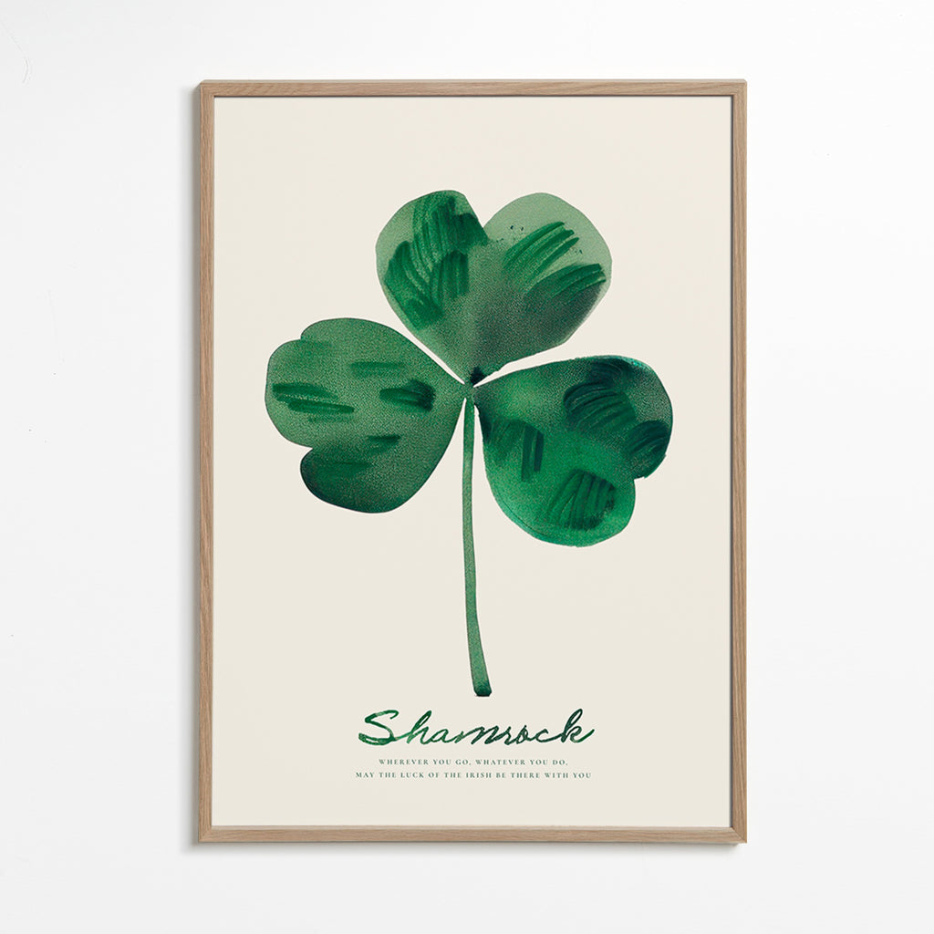 Botanisk poster Shamrock klöver akvarell