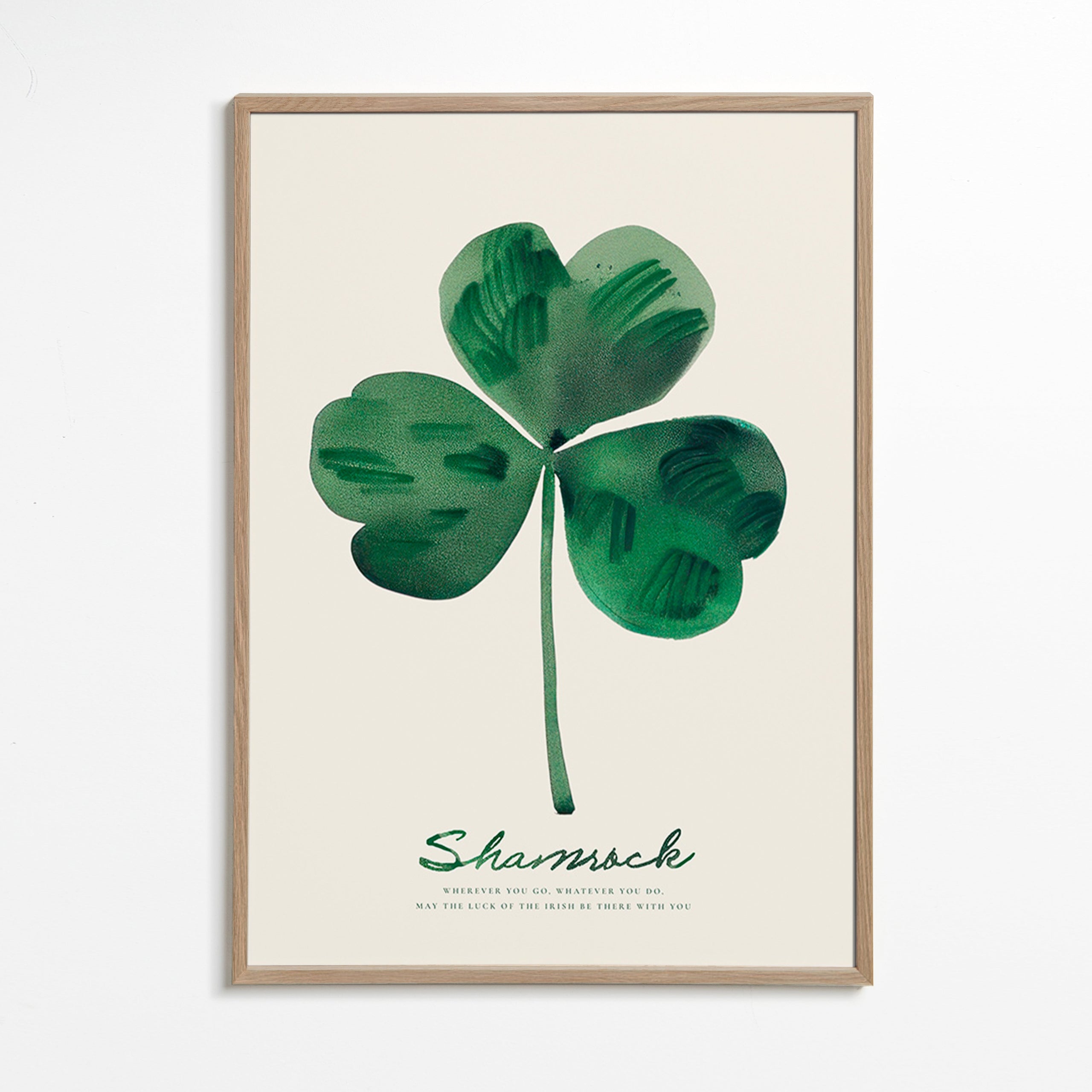 Botanisk poster Shamrock klöver akvarell