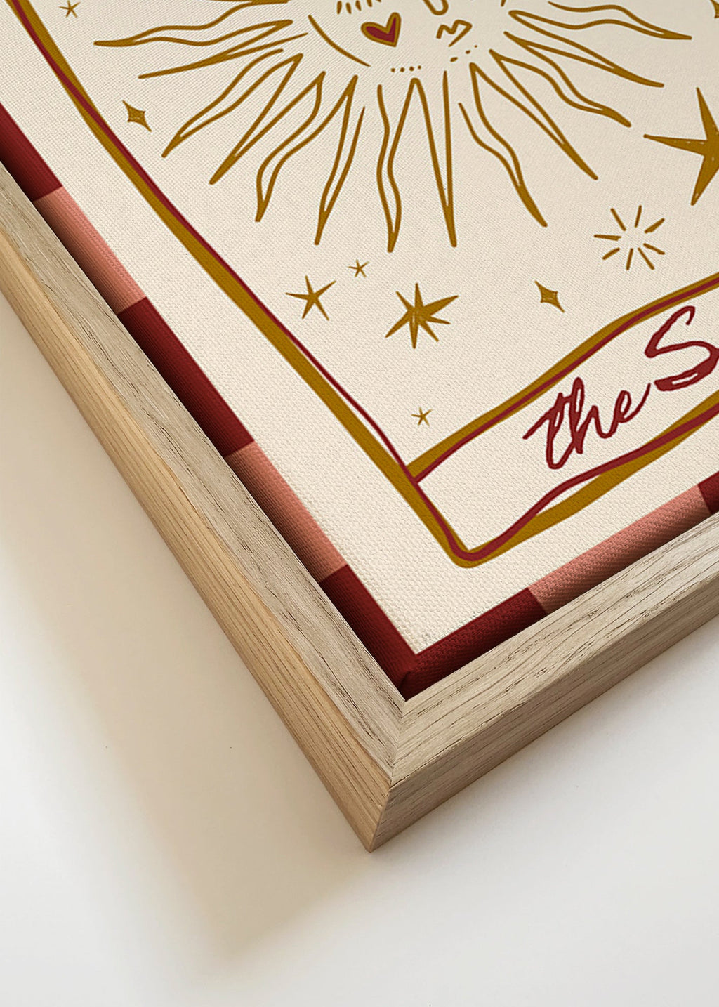 Solillustration i vintage-kortstil