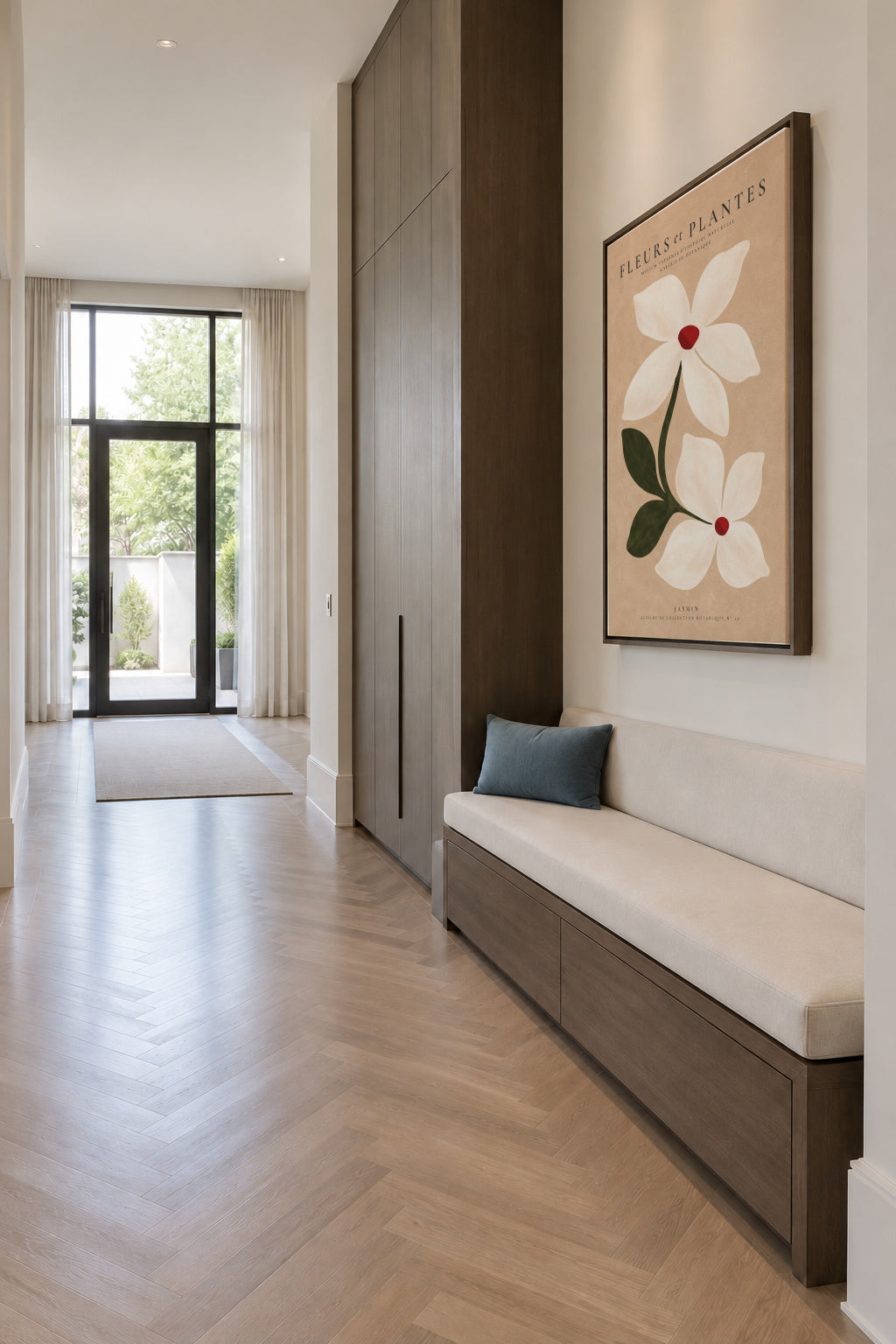 White Jasmine - Framed canvas in an interior