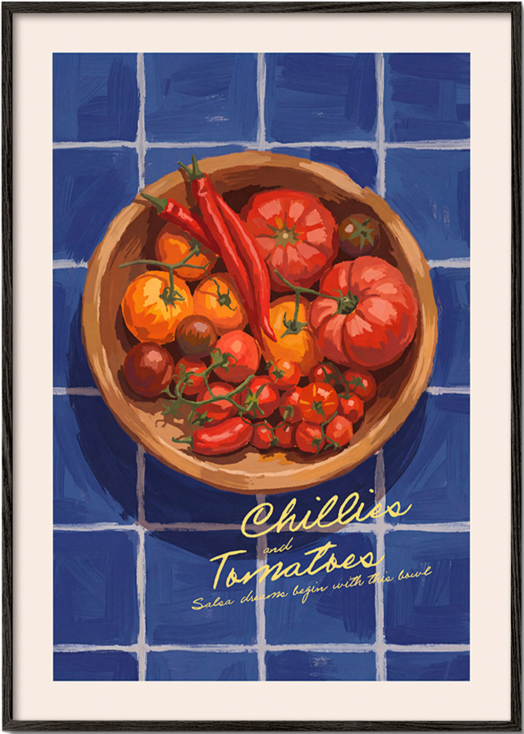 Kökskonst med chili och tomat illustration