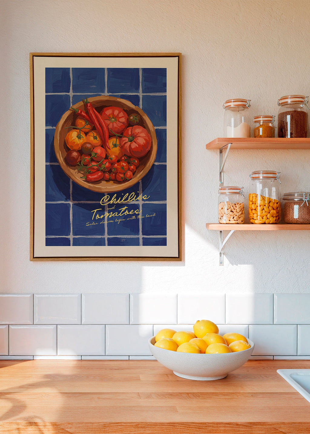 Kökskonst med chili och tomat illustration