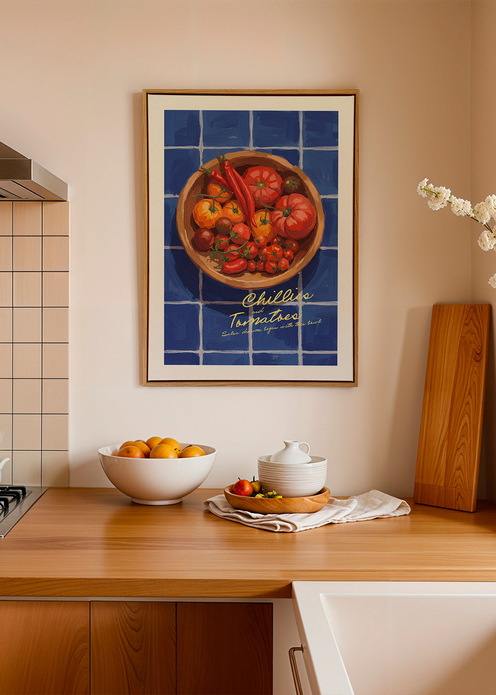 Kökskonst med chili och tomat illustration