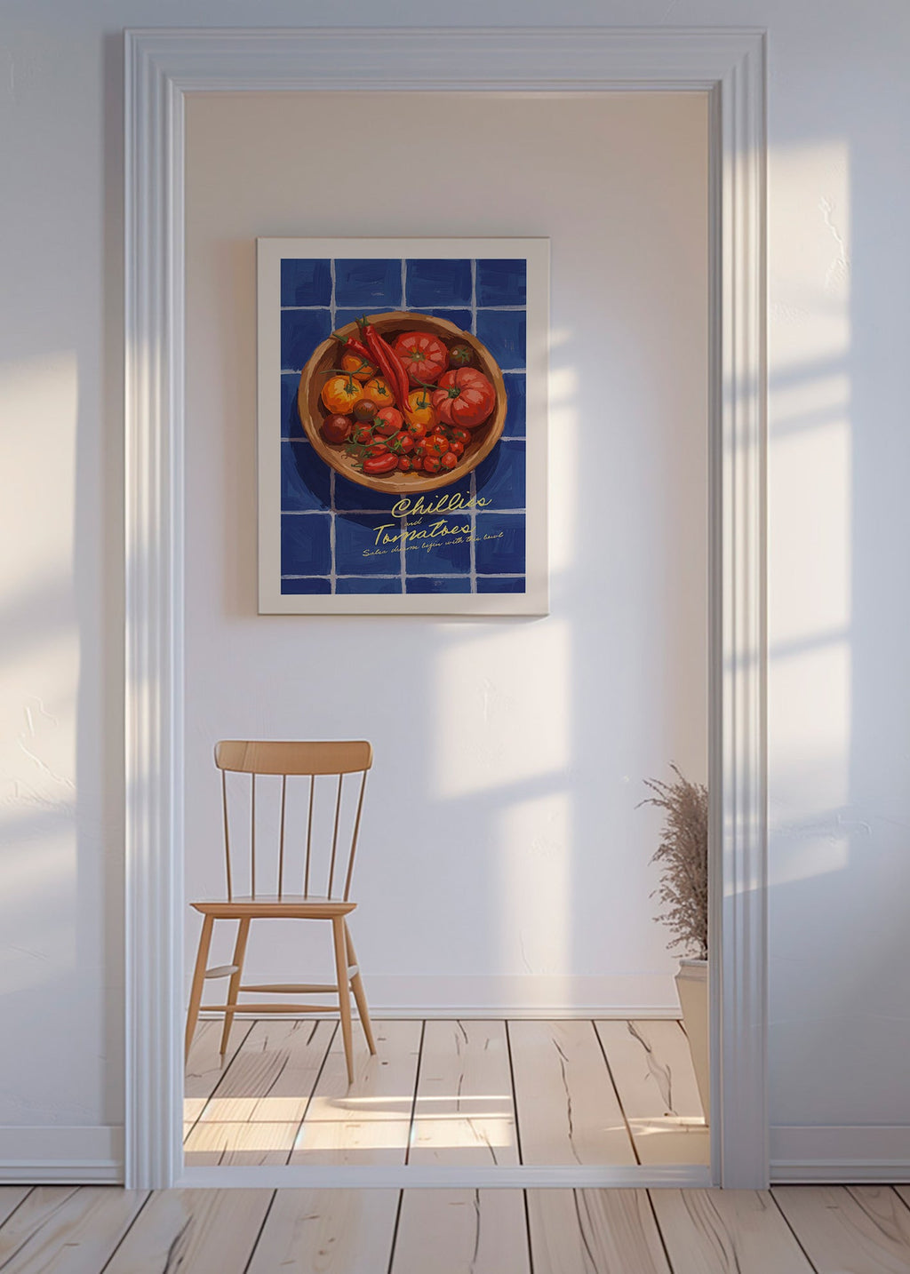 Kökskonst med chili och tomat illustration