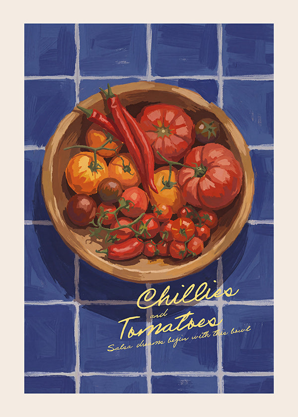 Kökskonst med chili och tomat illustration