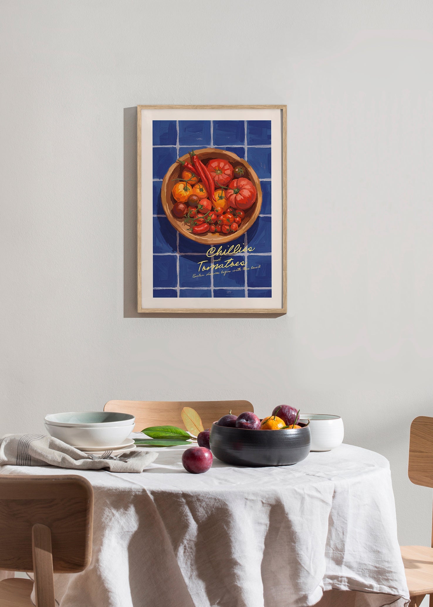 Kökskonst med chili och tomat illustration