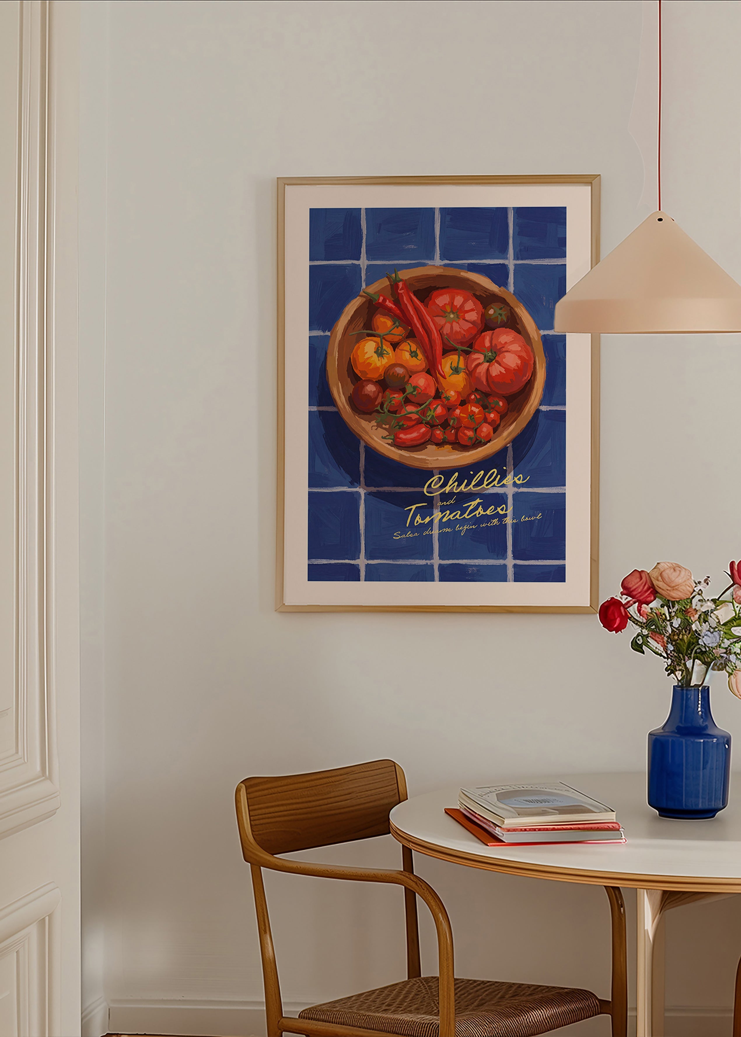 Kökskonst med chili och tomat illustration