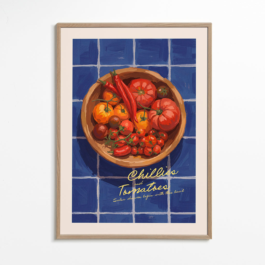 Kökskonst med chili och tomat illustration
