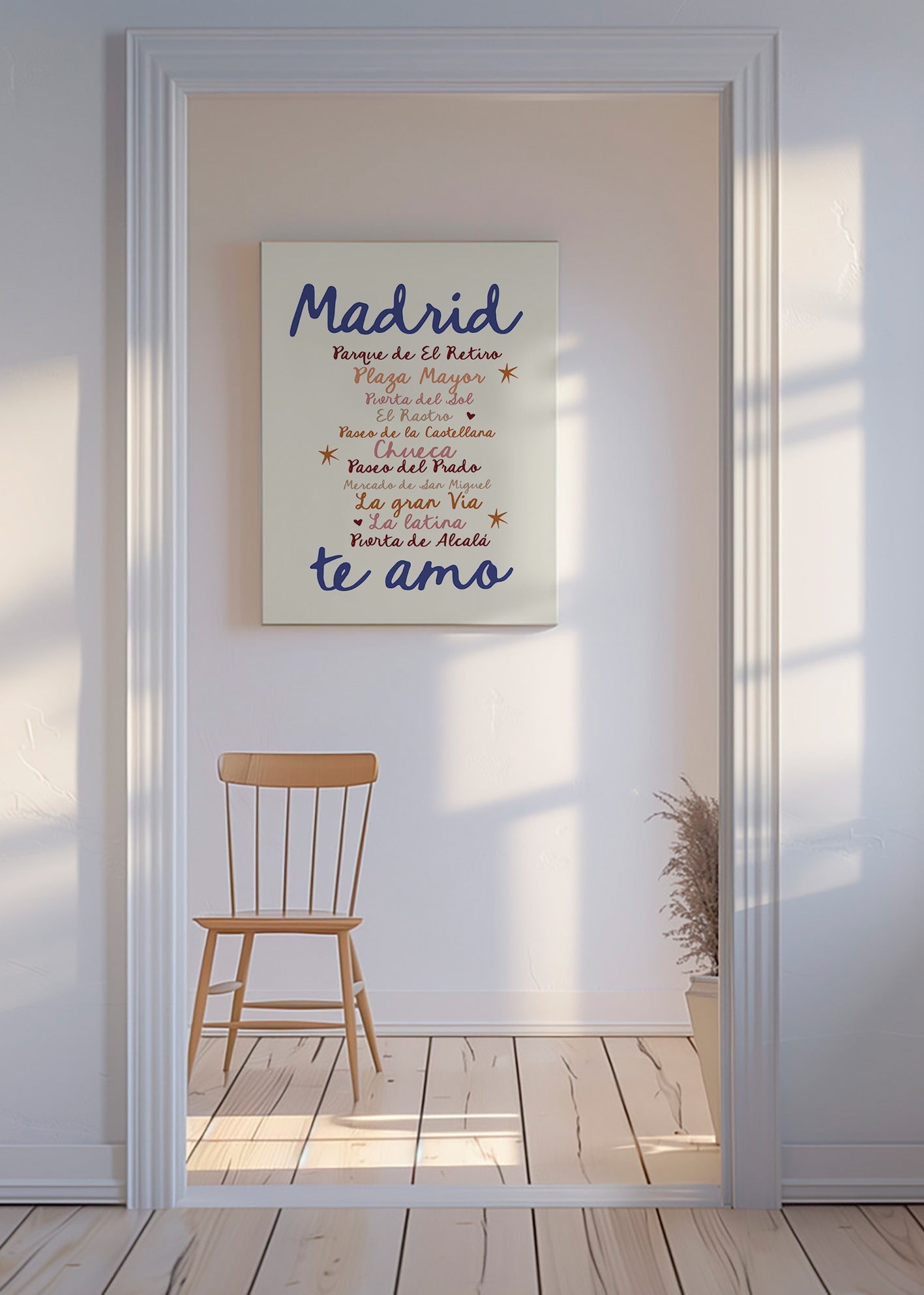 Reseaffisch Madrid tydlig typografi