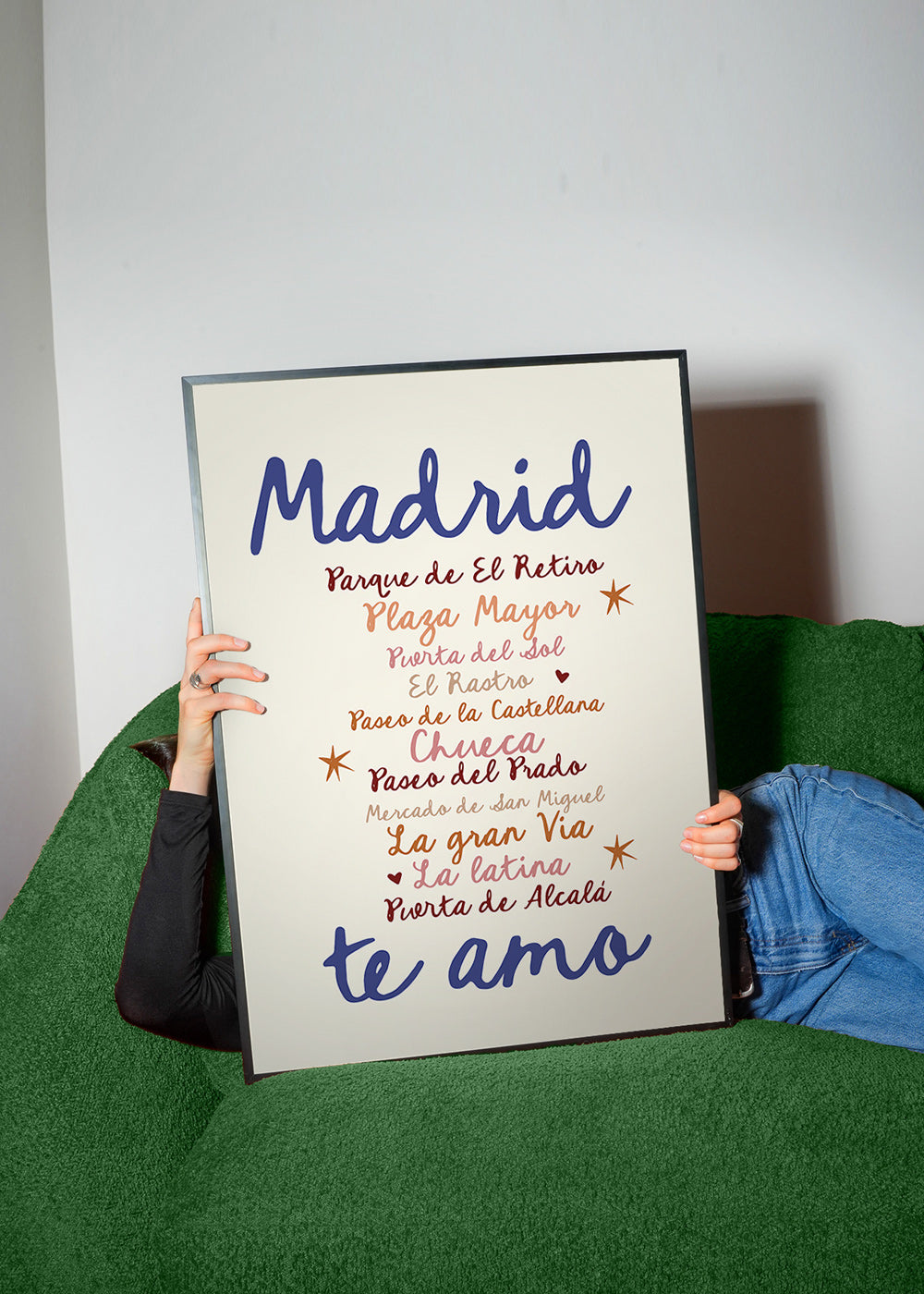 Reseaffisch Madrid tydlig typografi