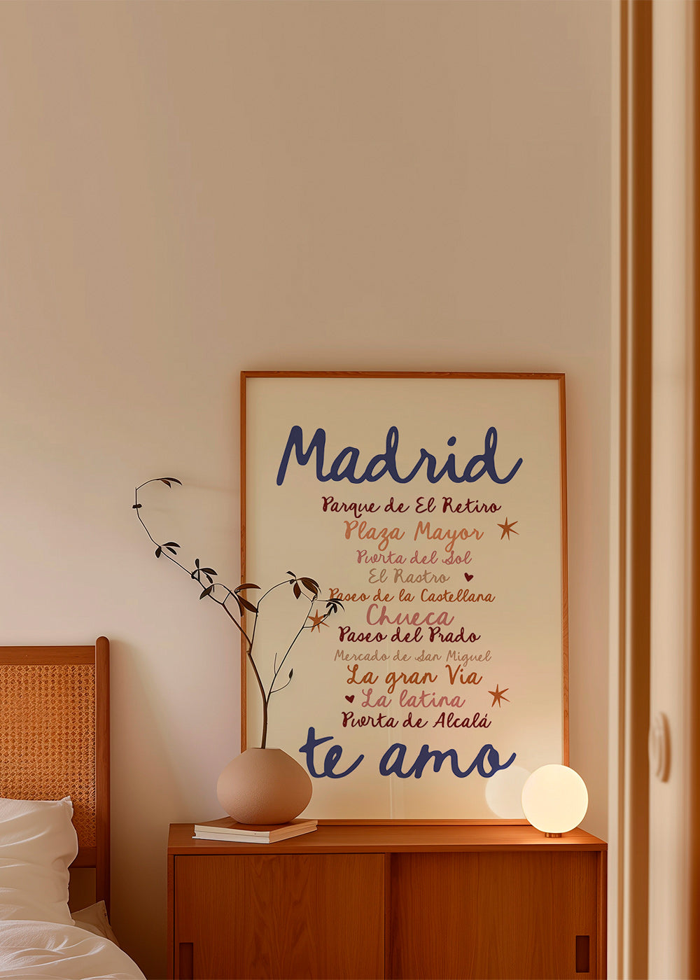 Reseaffisch Madrid tydlig typografi