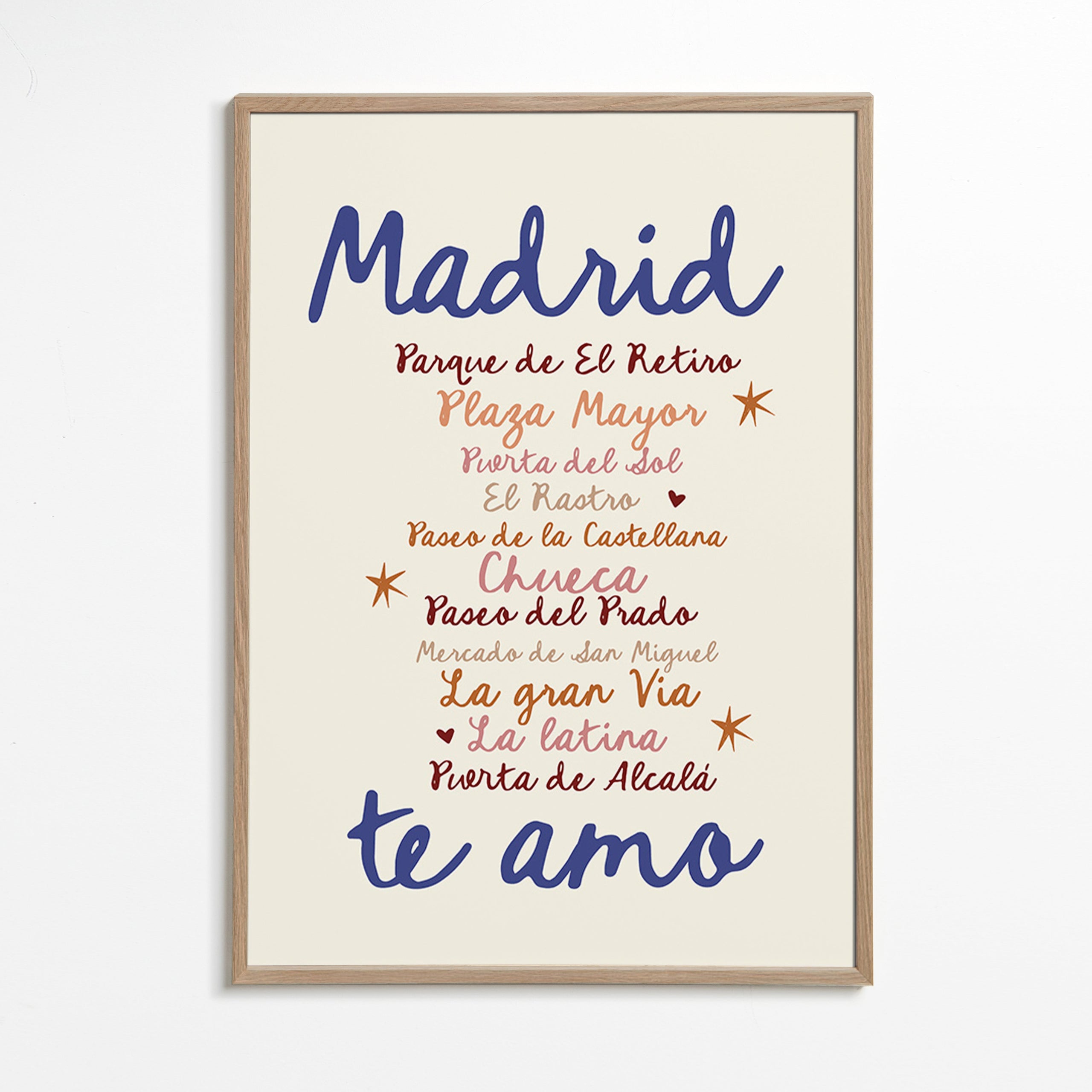 Reseaffisch Madrid tydlig typografi