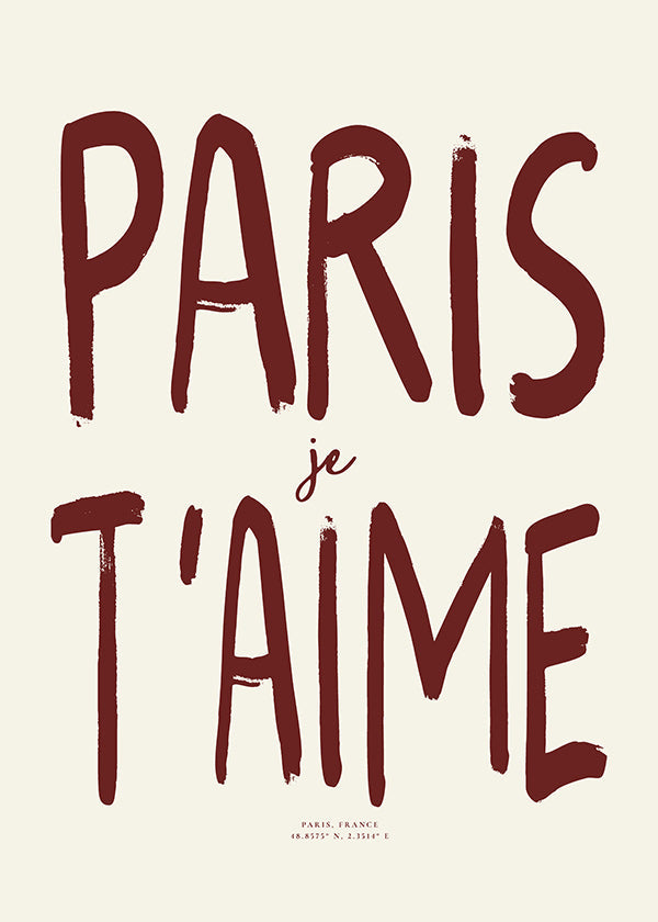Reseaffisch typografi Paris je t'aime