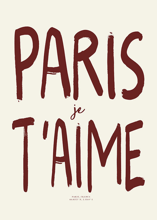 Reseaffisch typografi Paris je t'aime
