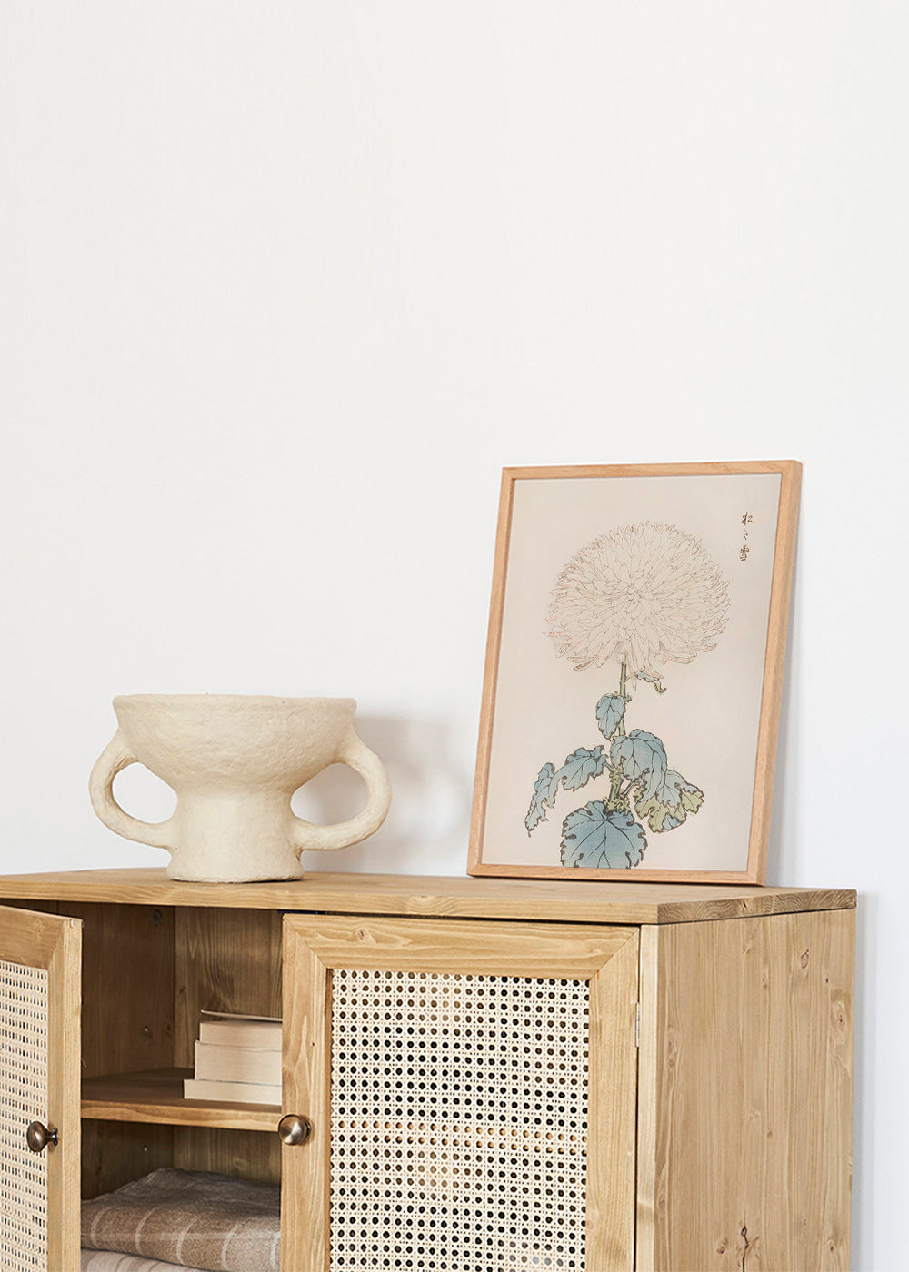 Botanisk poster: japansk krysantem i detalj