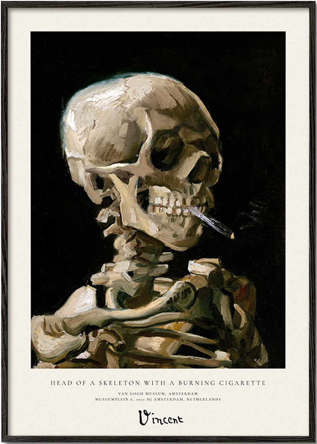 Vintage skalle med brinnande cigarett