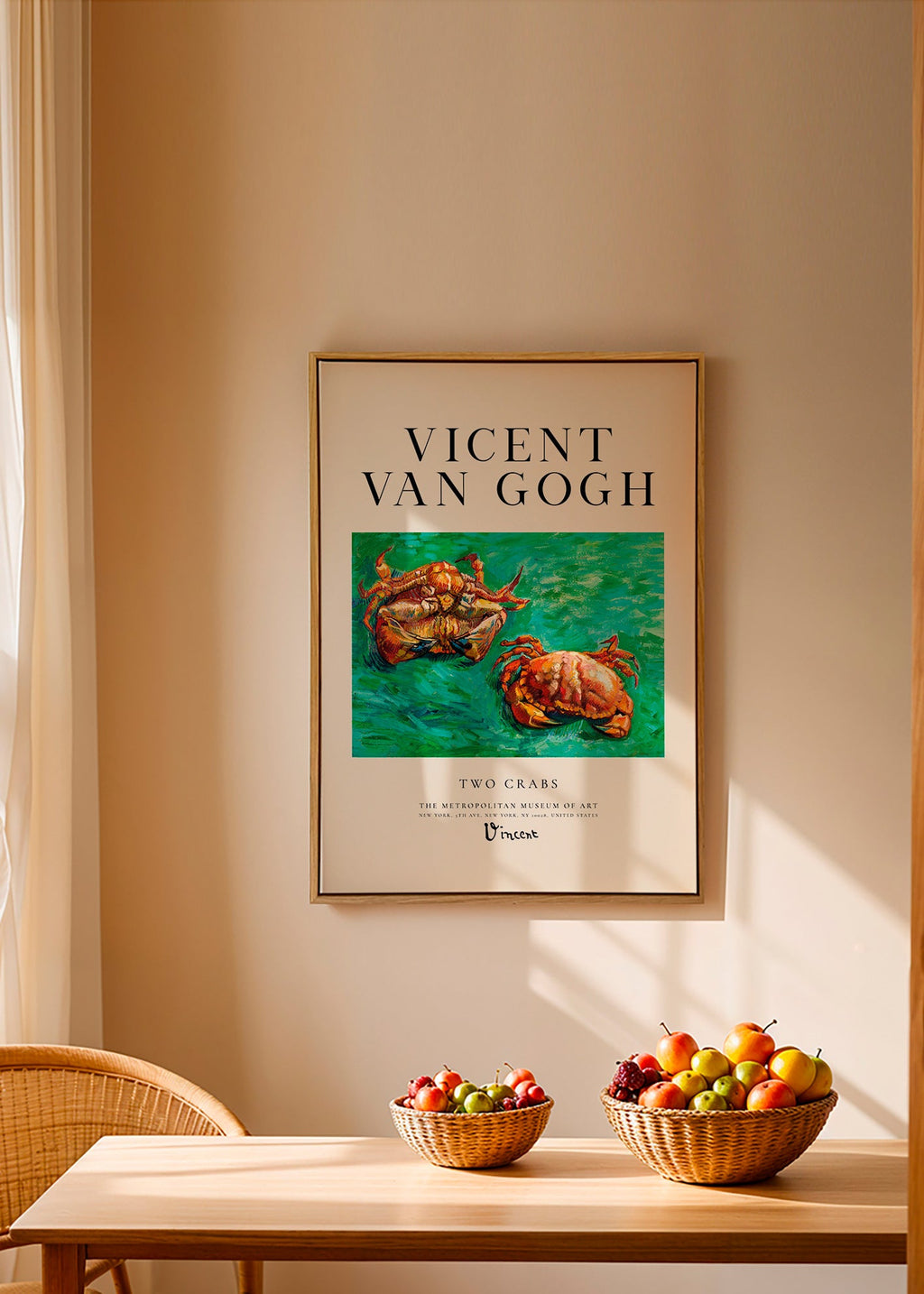 Two Crabs av Van Gogh — Krabbor på grön bakgrund