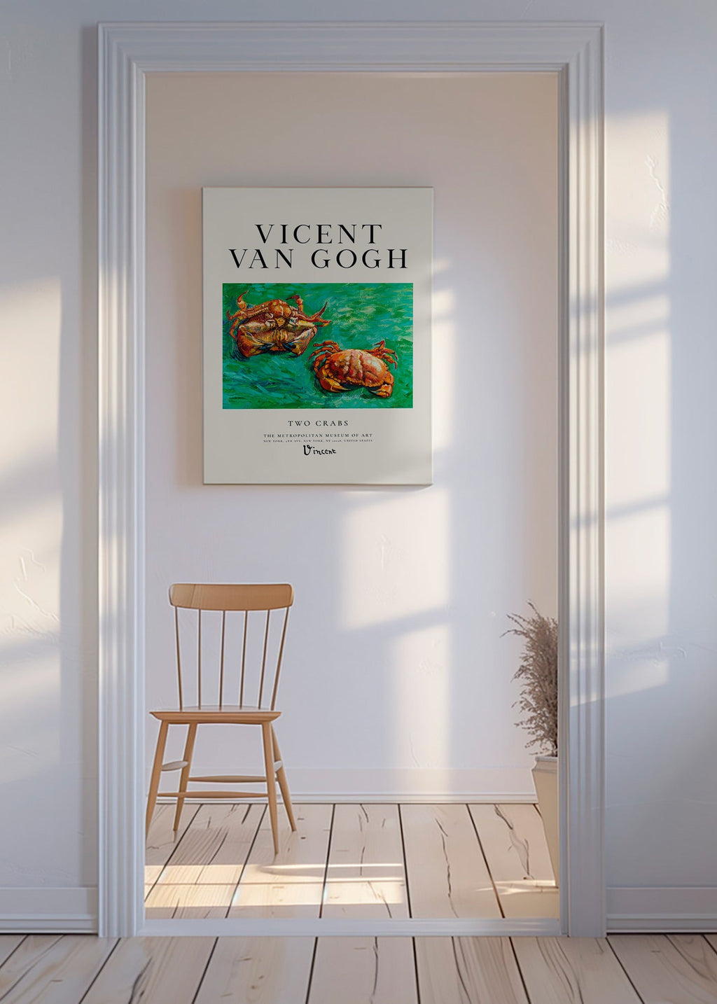 Two Crabs av Van Gogh — Krabbor på grön bakgrund